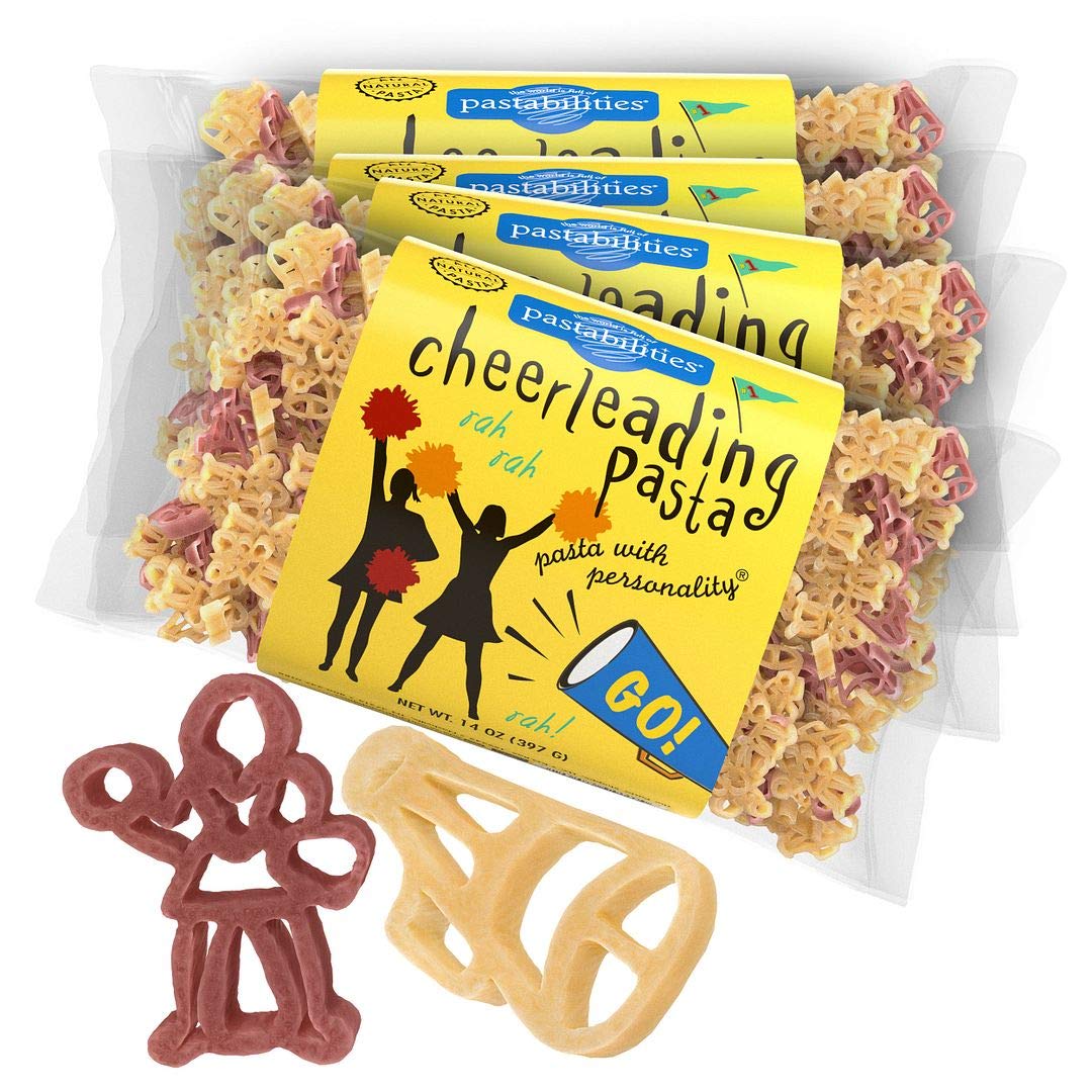 Pastabilities Fun Shaped Pasta for Kids - Cheerleading Shaped - Cheer and Megaphone Sport Theme, Non-GMO Natural Wheat Pasta, All-Natural, Kosher