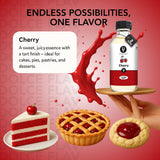 Dolce Flav Cherry Extract - 1 Gallon Oil-Soluble Kosher, Sugar-Free, Concentrated Fruity Flavor for Candy, Chocolates & Desserts