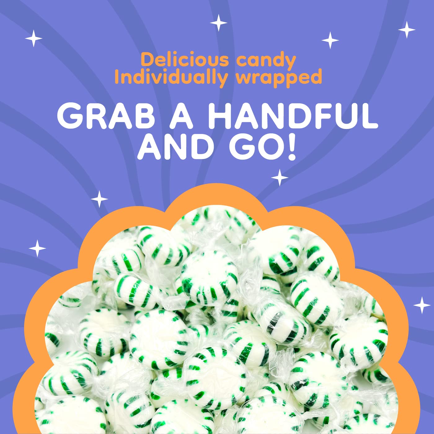 Starlight Spearmint Mints | 1 Pound Bag - Approx. 85 Count | Old Fashioned Hard Candy | Hard Candy Individually Wrapped for Office Bowls & Holiday