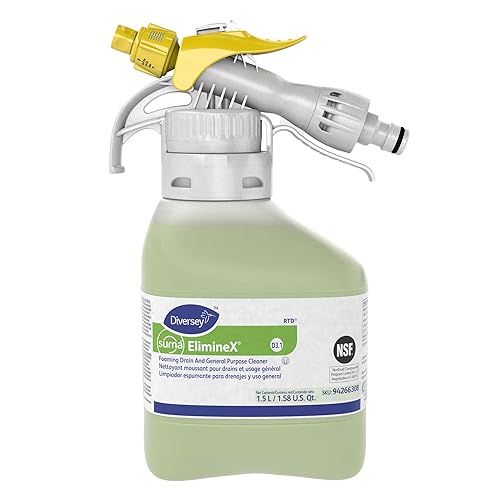 Diversey 94266308 SUMA ElimineX Foaming Drain & General Purpose Cleaner, Ready-to-Dispense (RTD) Spray, Concentrate, 1.5-Liter
