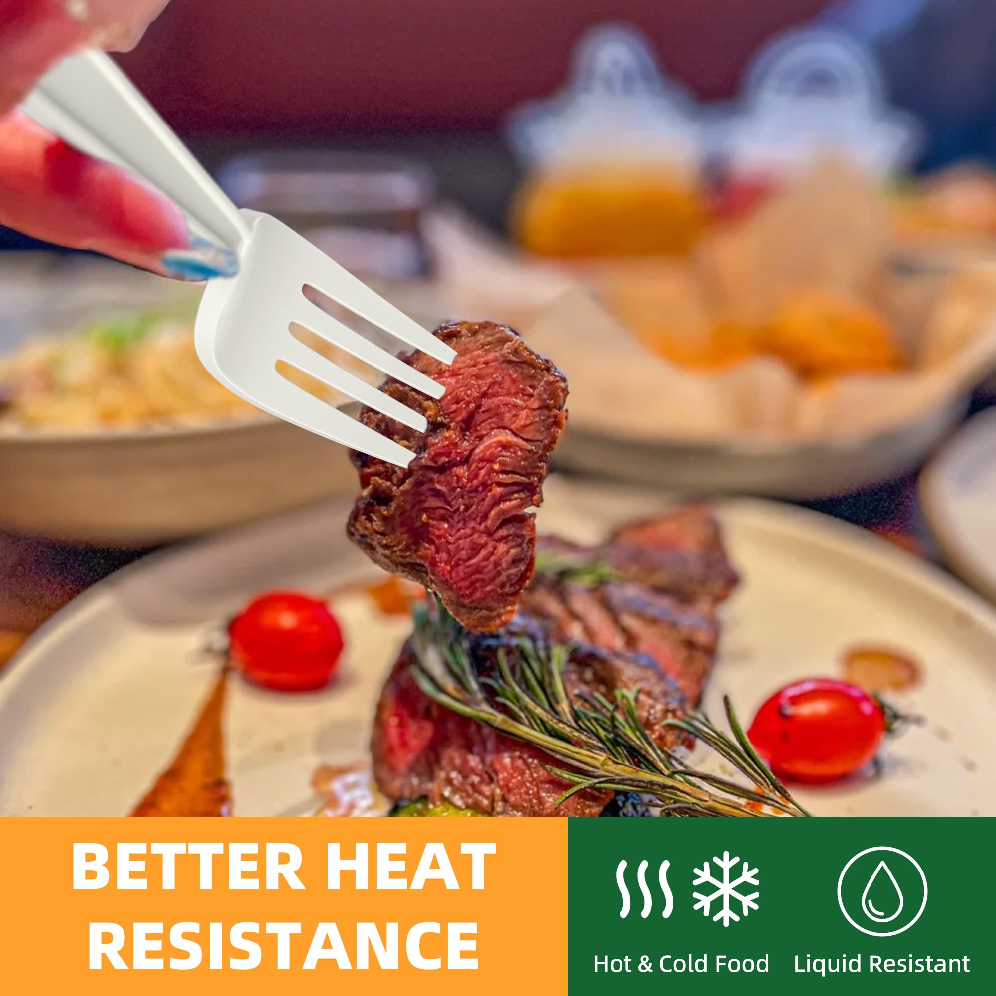 FEHHTO 100% Compostable Fork, 7" Disposable Cornstarch Forks Heavy Duty Cutlery BPI Certified Eco-Friendly Utensils Biodegradable Party Dinner