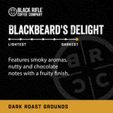 Black Rifle Coffee Company Blackbeard's Delight, 12oz Bag, Ground Coffee Dark Roast - Roasted Blend Made from Arabica Beans - Colombian & Brazilian