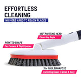 Moku Home Shower Scrubber 3 in 1 Extendable Long Handle 58" Cleaning Brush - Non Scratch Shower Brush for Cleaning Bathroom Kitchen Toilet Wall Tub