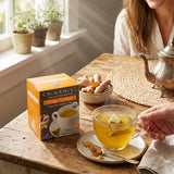 China Mist Full Leaf Tea Sachets, Ginger Turmeric Organic Herbal Tea, 15 Biodegradeable Tea Sachets