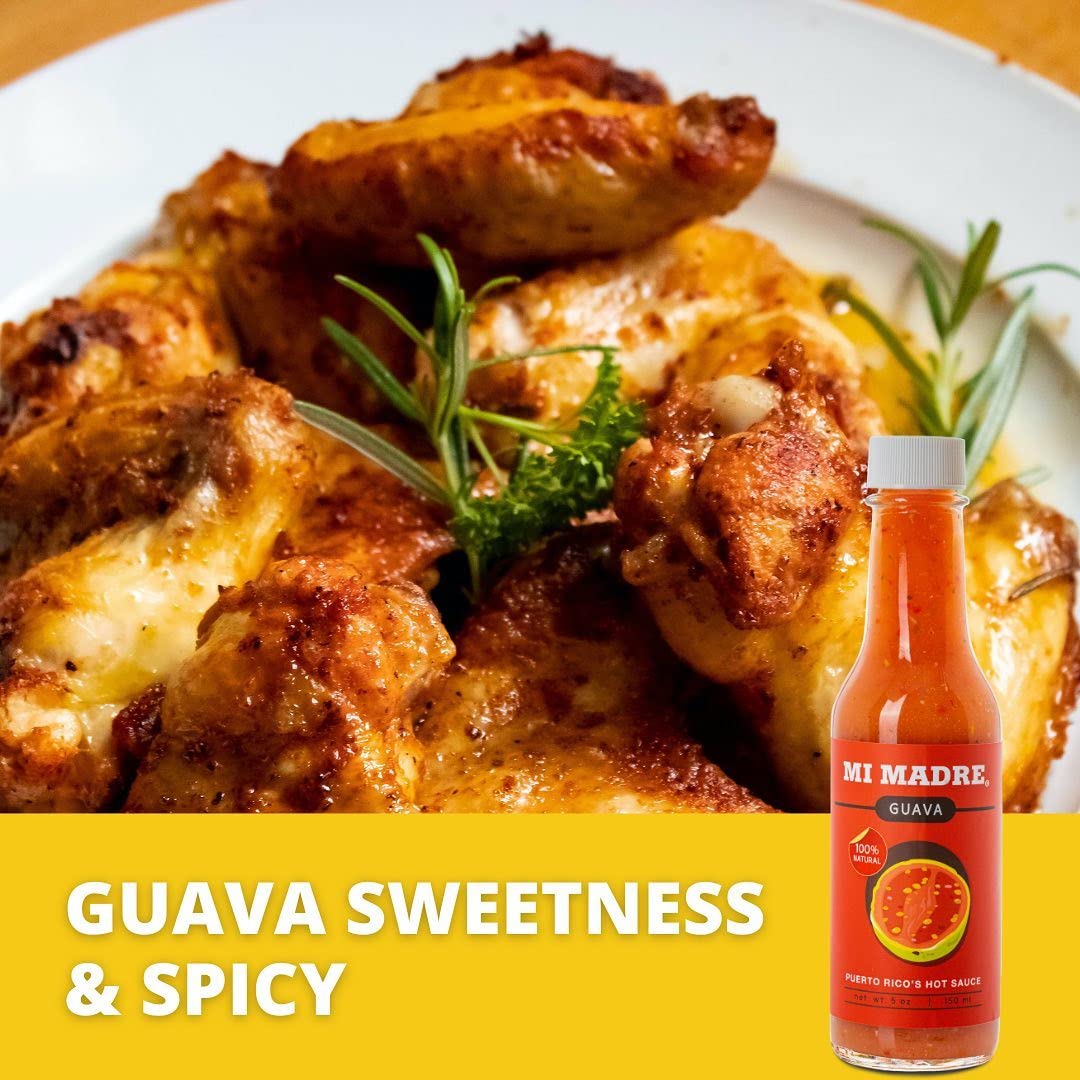Mi Madre Guava Hot Sauce, Handcrafted in Puerto Rico, 100 Percent Natural, 5 Ounce (Pack of 2)