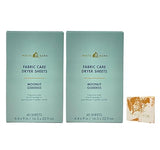 Bath & Body Works Moonlit Goddess Fabric Care Dryer Sheets - 2 Boxes (80 Sheets Total) - with a Peach Gardenia Sample Soap