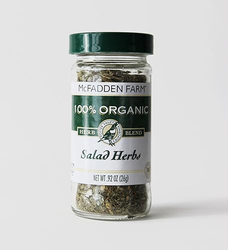McFadden Farm Organic Salad Herbs, Seasoning Blend, Grown and packed in the U.S.A., 0.92 oz. in glass jar