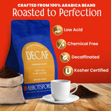 Decaf Flavored Coffee Ground, Sweet Citrus & Mild Chocolate Medium Roast Ground Coffee, Signature Blend Swiss Water Processed Premium Coffee, 12oz