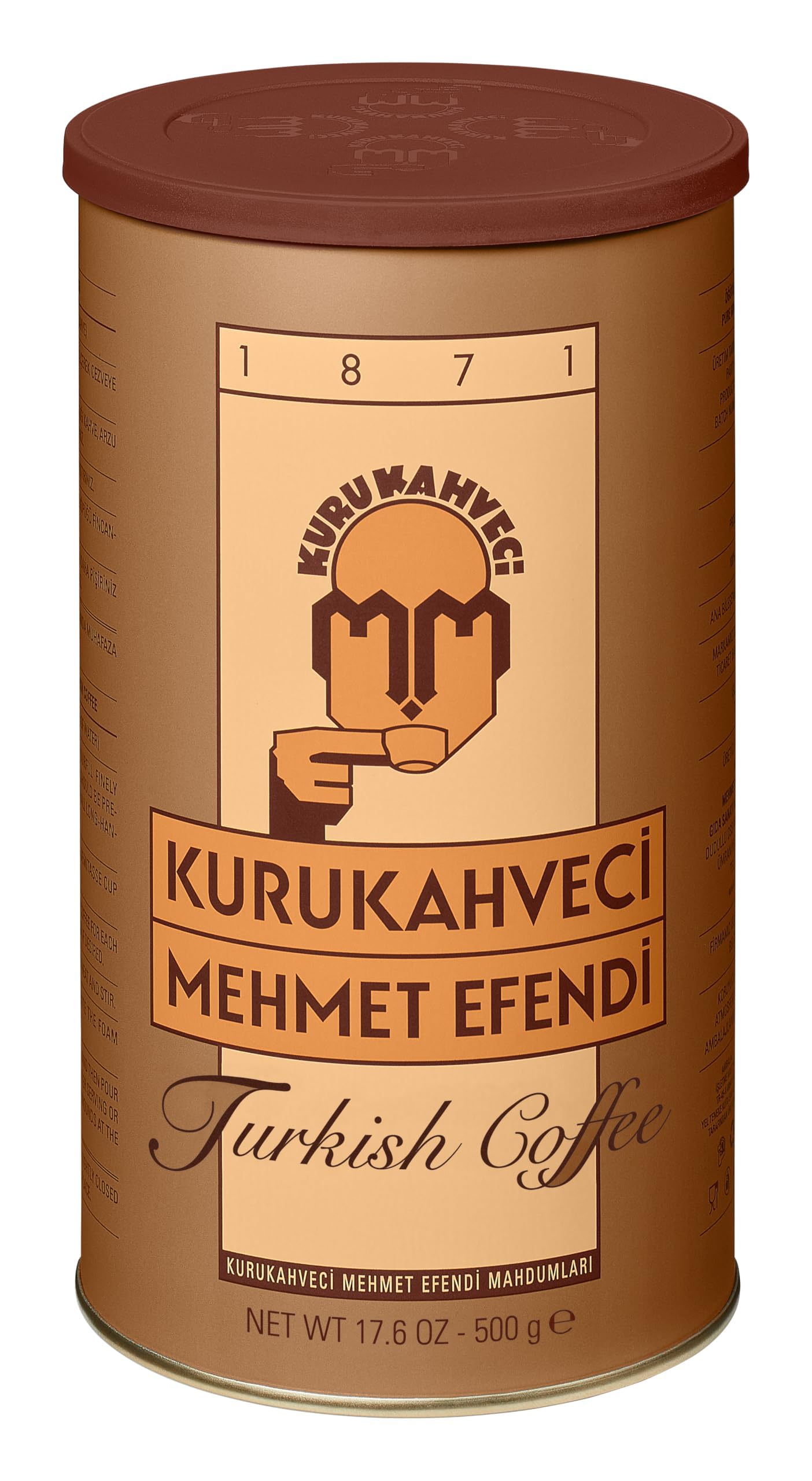 KURUKAHVECI MEHMET EFENDI Turkish Coffee, 100% Arabica, Finely Roasted Ground Coffee for Cezve, Rich Aroma, Medium, Authentic Turkish Coffee Tradition