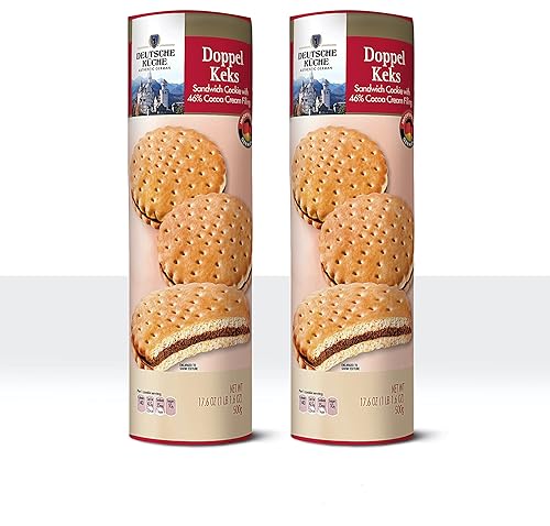 DOPPEL KEKS | Biscuit Sandwich Cookies | 46% Cocoa Cream Filling| Imported from Germany | 18 cookies per pack | 17.6 oz packages (Two Packs (36
