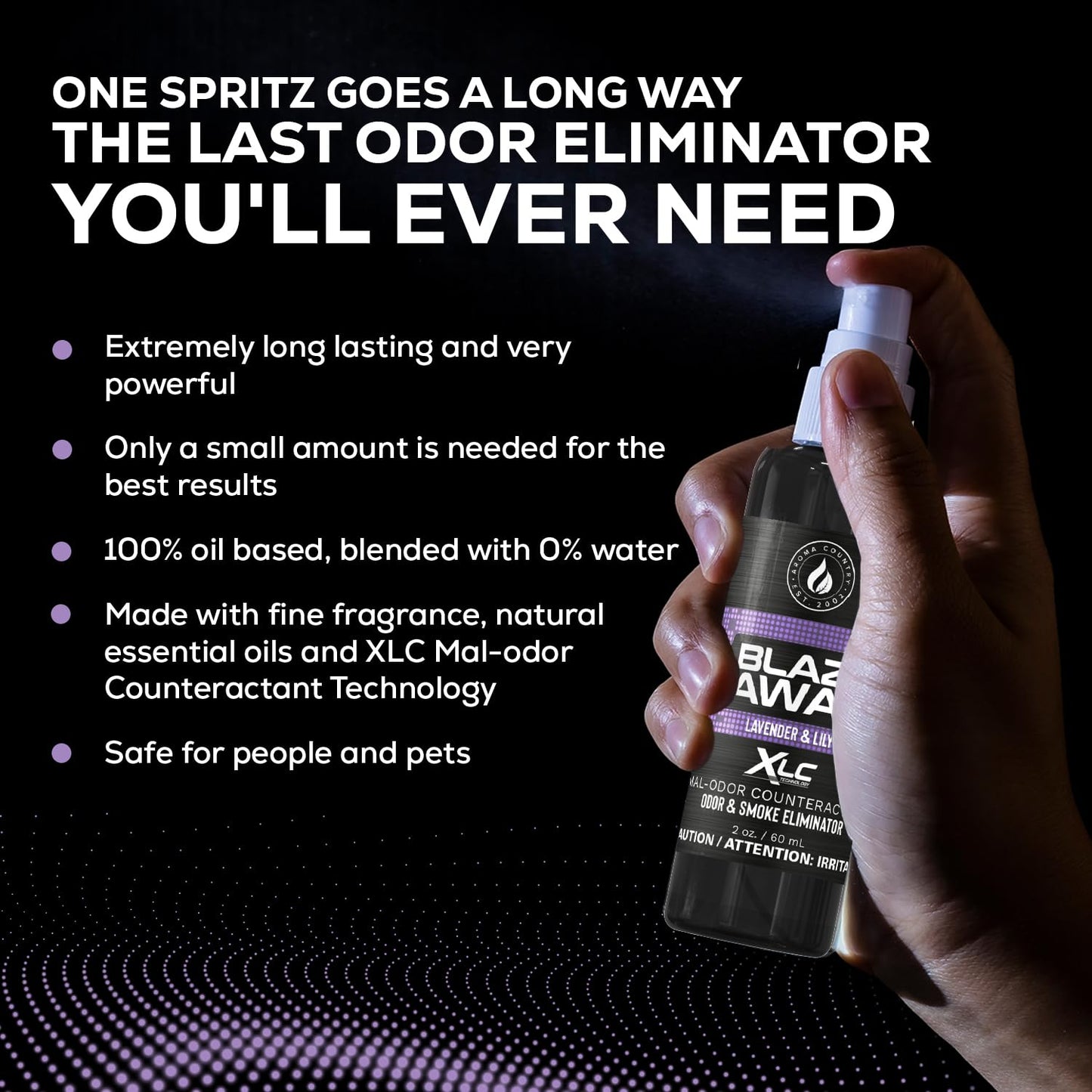 Blaze Away Commercial Air Freshener & Odor Eliminator for Strong Odor - Industrial-Grade Room Spray & Room Deodorizer for Home, Car, Smoke & Pet Odors
