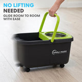 Simpli-Magic 360° Spin Mop and Bucket with Wringer - 3 High-Absorbent Microfiber Washable Heads, Soap Dispenser - Spinning Mop and Bucket Set for All