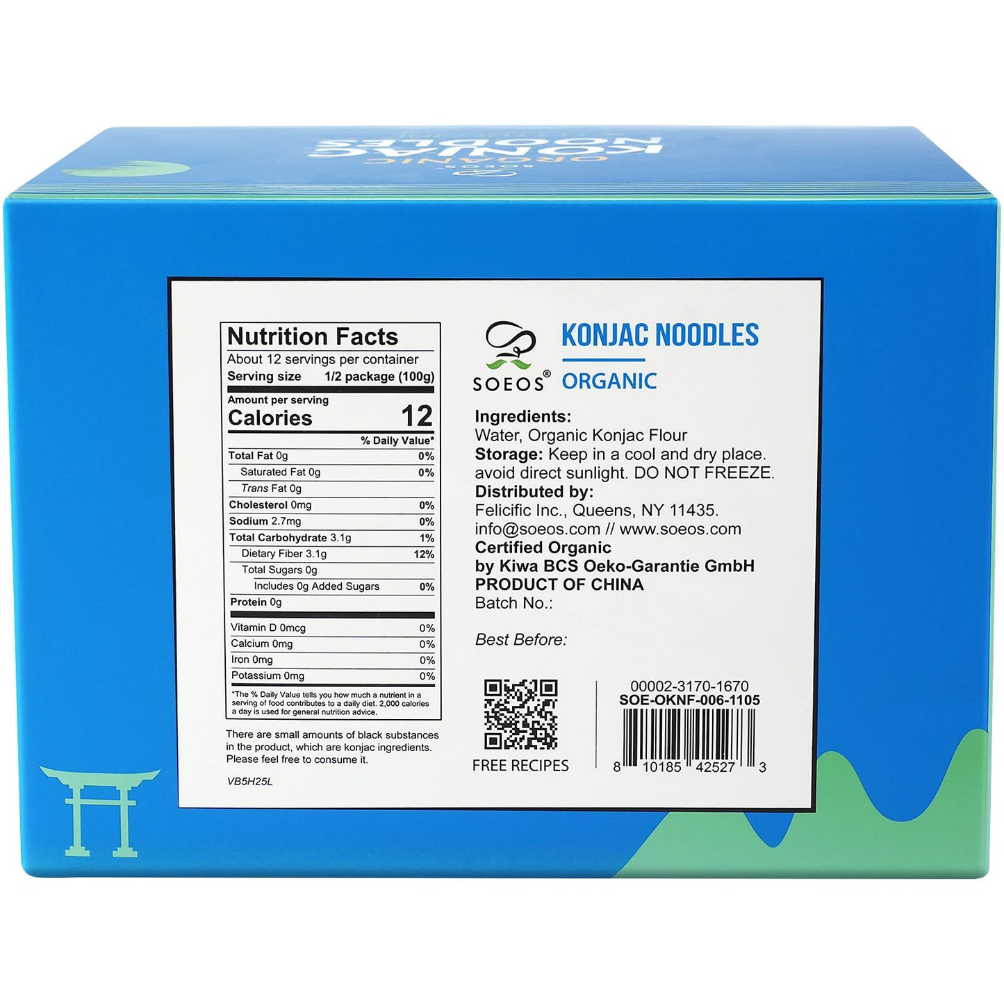 Soeos Konjac Noodles, Fettuccine Pasta, 8.8 oz (250g)*6 Pack, Low Calorie, Low Carb, Keto and Paleo Friendly Shirataki Noodle, Gluten-Free, Fat Free.