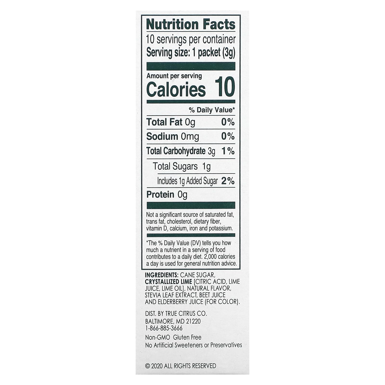 True Citrus, Lime Watermelon Aqua Fresca Sticks 10 Count, 1.06 Ounce