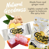 Fusion Select Original Ginger Chews - Sweet Soft Candied Delights From Indonesia - Promotes Relief From Morning Sickness, Upset Stomach - Made from
