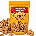 OZARK NUT ROASTERS, Salted Caramel Cashews, Flavored Snack Nuts, Gluten-Free Gourmet Candied Cashews, Blend of Sugar, Sea Salt & Caramel (14 oz)