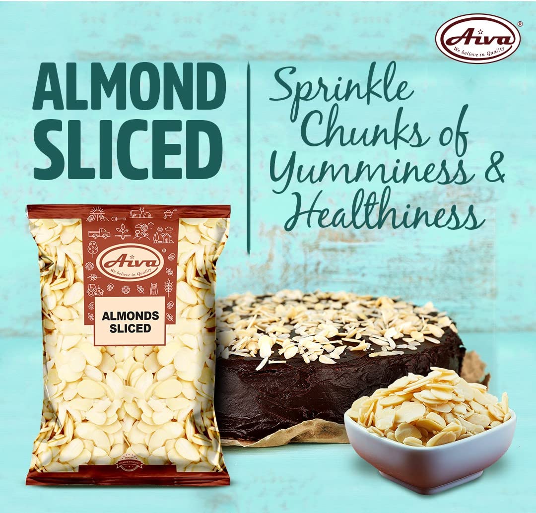 Aiva Blanched Almonds Sliced (5 LB Bulk Bag) - Premium Sliced Almonds for Baking, Cooking, and Toppings