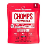 Chomps, Grass Fed Beef Jerky Meat Snack Sticks, Original Beef, 0.5 Ounce, 6 Count