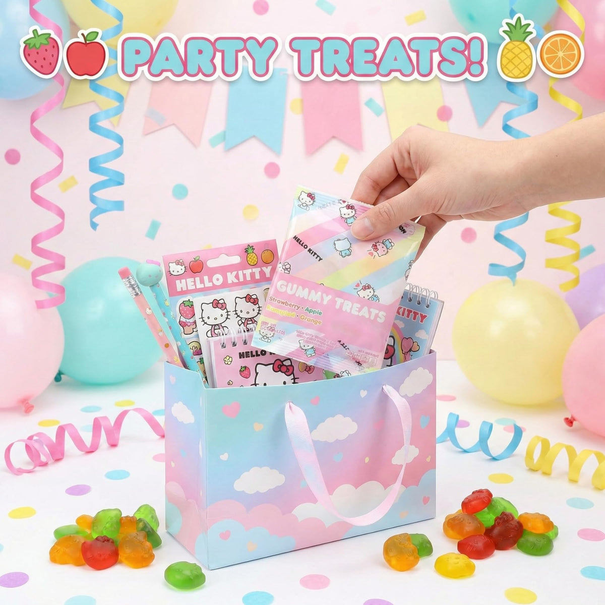 Cookie Dough Bites Hello Kitty Fruit Gummies Wrapped 2 lb Bag