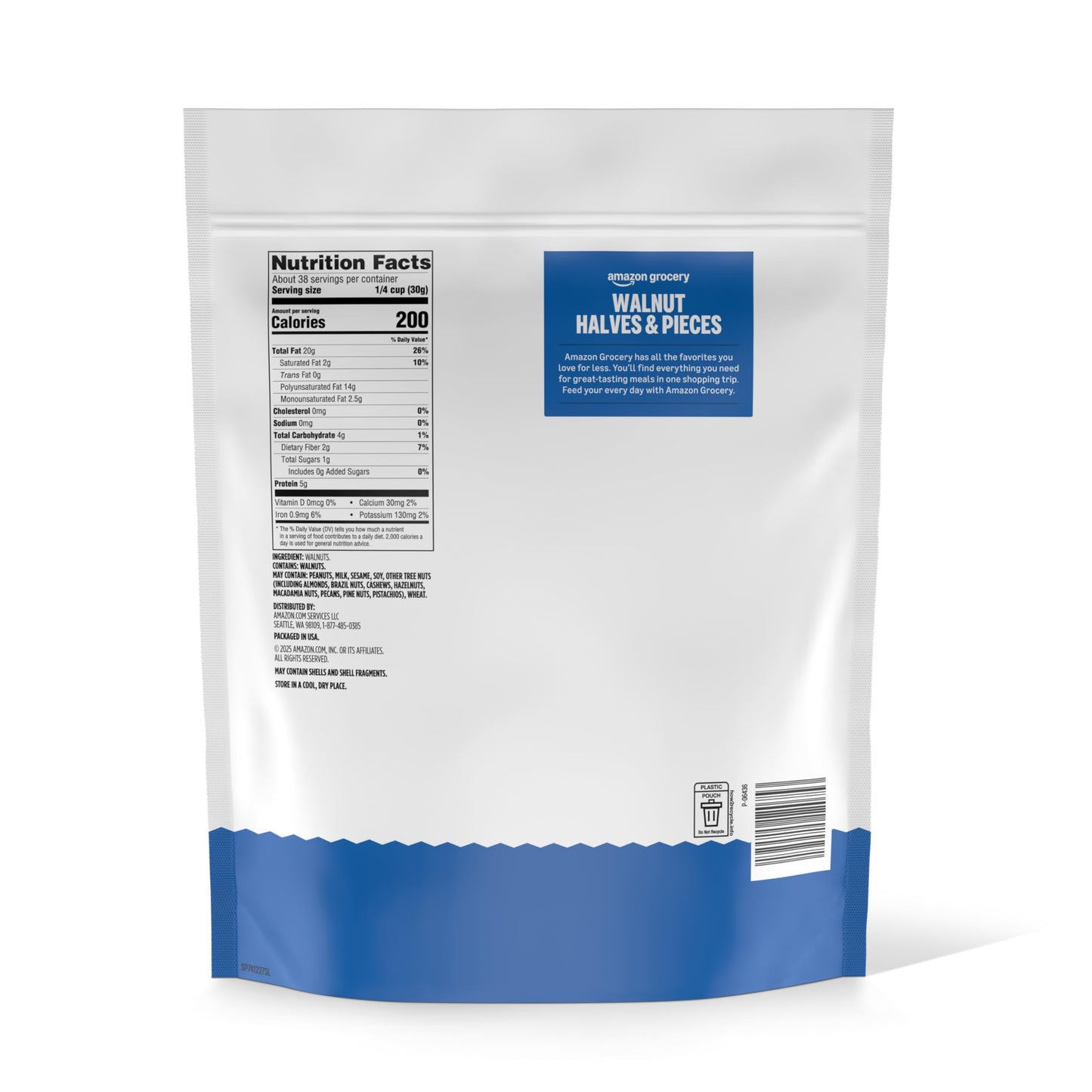 Amazon Grocery, Walnut Halves & Pieces, 40 Oz (Previously Happy Belly, Packaging May Vary)