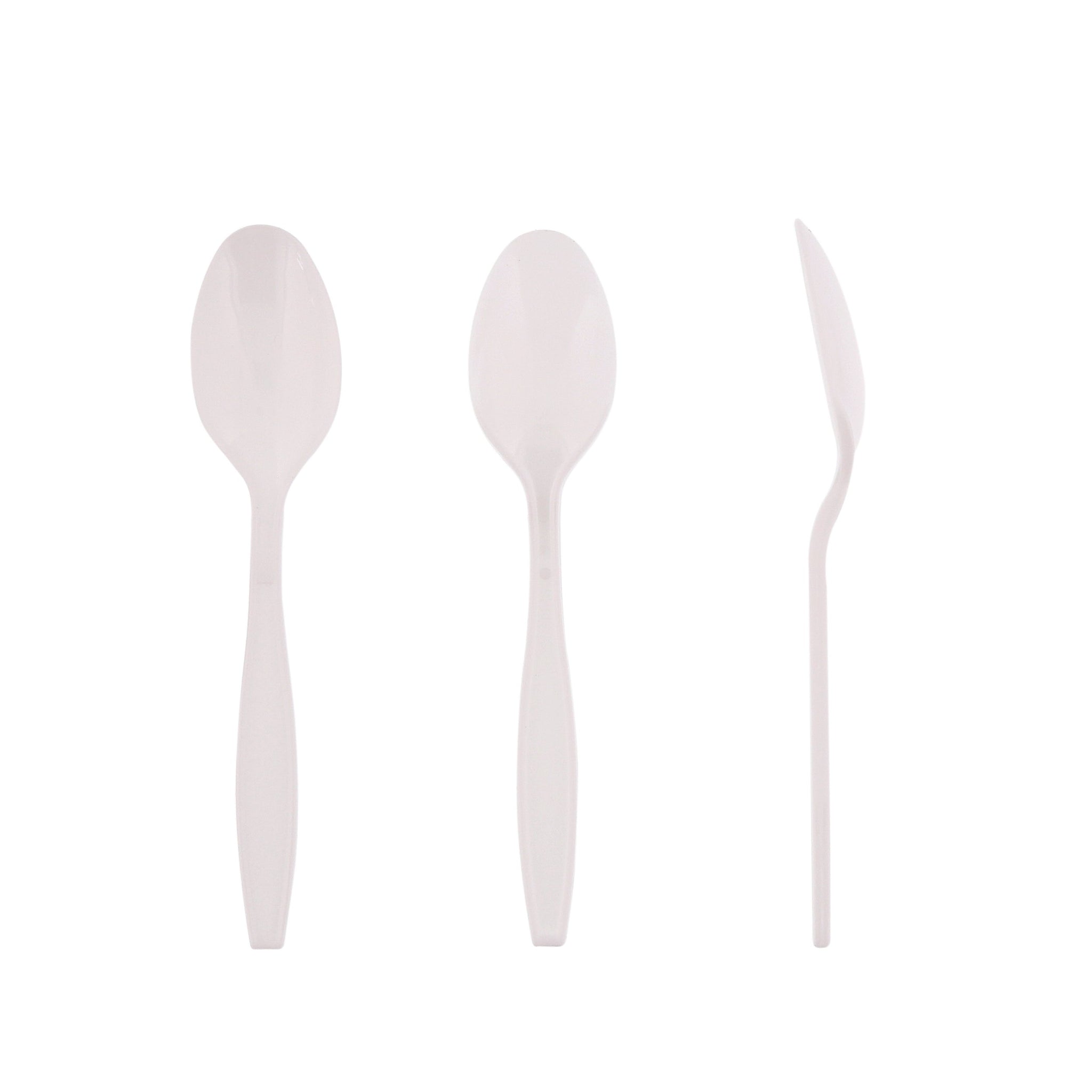 AmerCareRoyal Heavy Weight Individually Wrapped Disposable Polystyrene Plastic Teaspoons for Restaurants and Catering, White, Pack of 1000