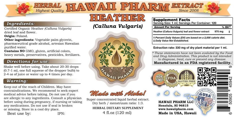 Heather (Calluna Vulgaris) Liquid Extract 4 Oz