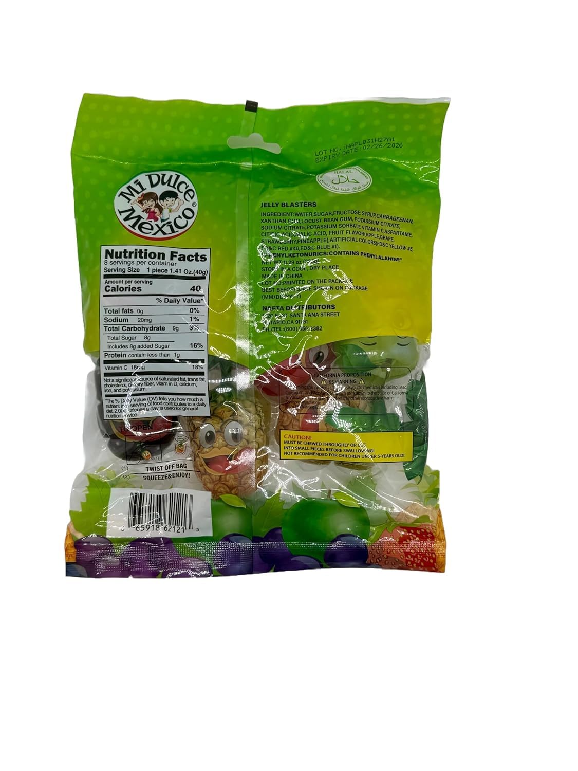 Mi Dulce Mexico Jelly Blasters liquid Candy 11.29oz bag