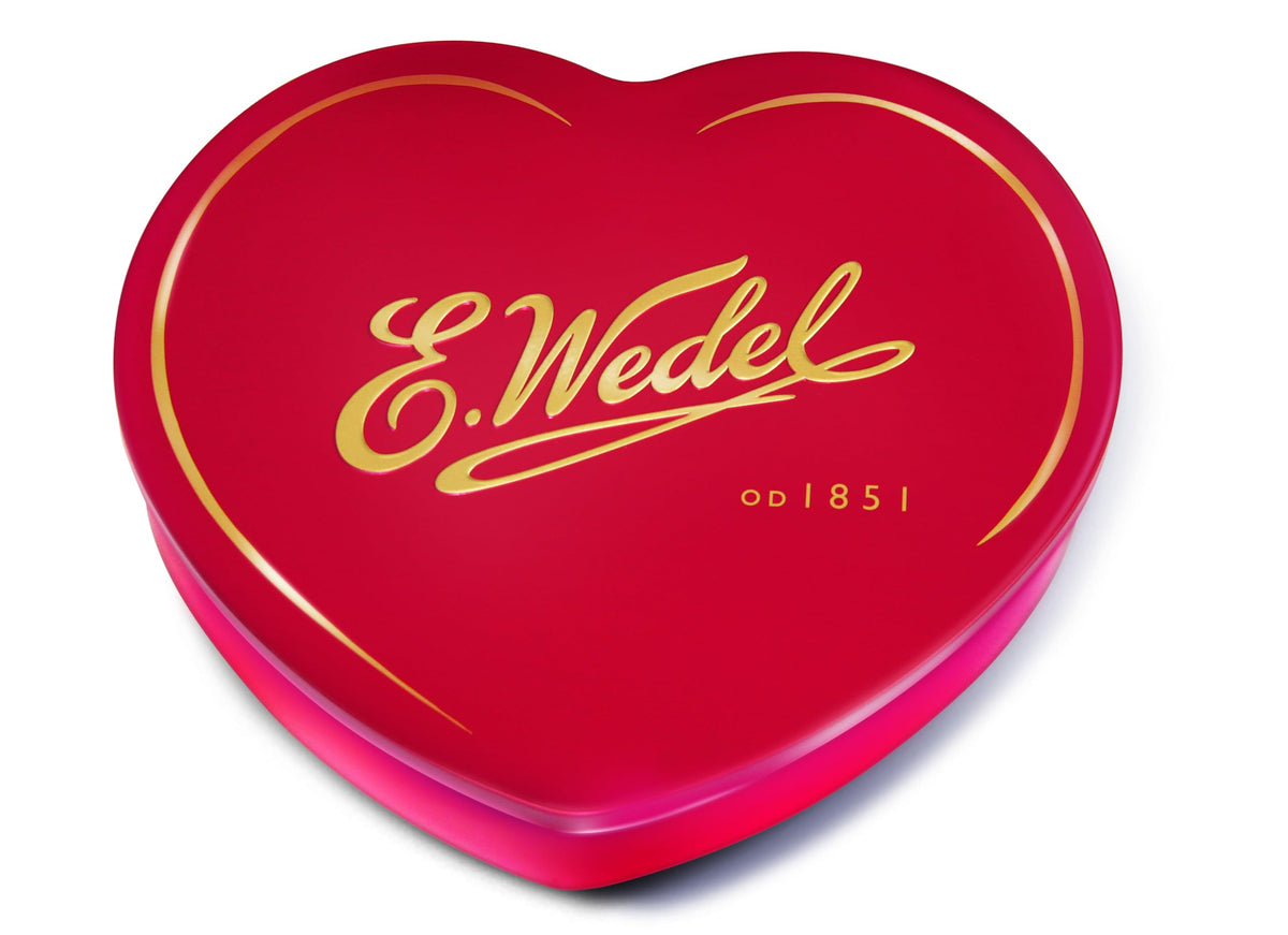 E Wedel Assorted Pralines Heart Tin Gift Box, 263g/9.28oz