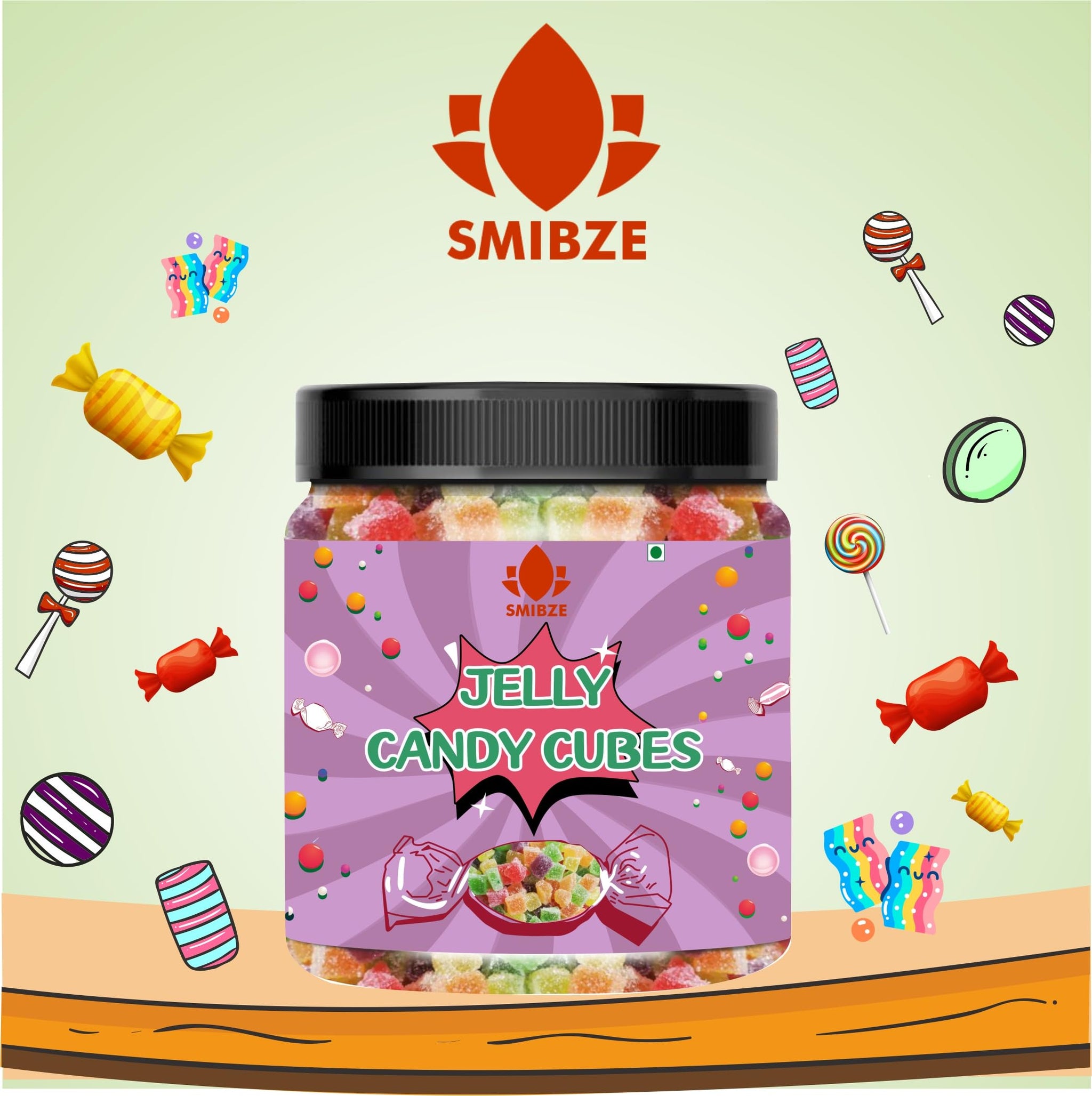 SMIBZE Natural Jelly Candy Cubes 150 GM (Pack of 1) SMIBZE