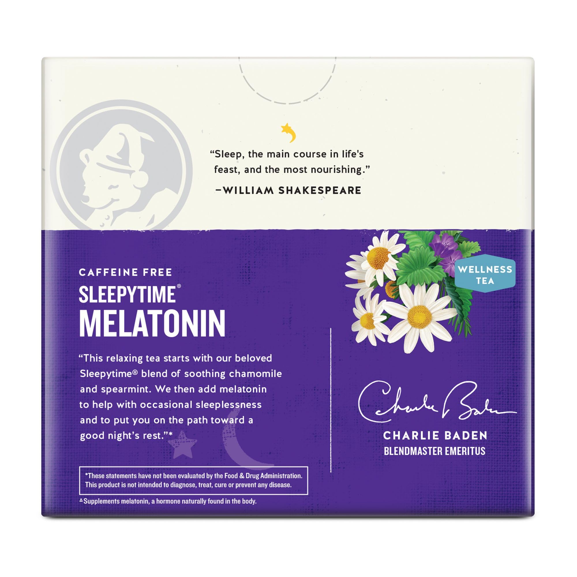 Celestial Seasonings Sleepytime Wellness Melatonin, 48 Herbal Tea Bags