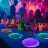 Party Essentials Hard Plastic 9-Inch Round Party/Luncheon Plates, Assorted Neon, 20-Count