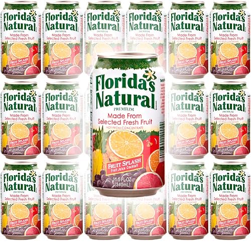 Florida Natural Fruit Splash Cocktail Juice, 11.5oz Can (Pack of 18, Total of 207 Oz)