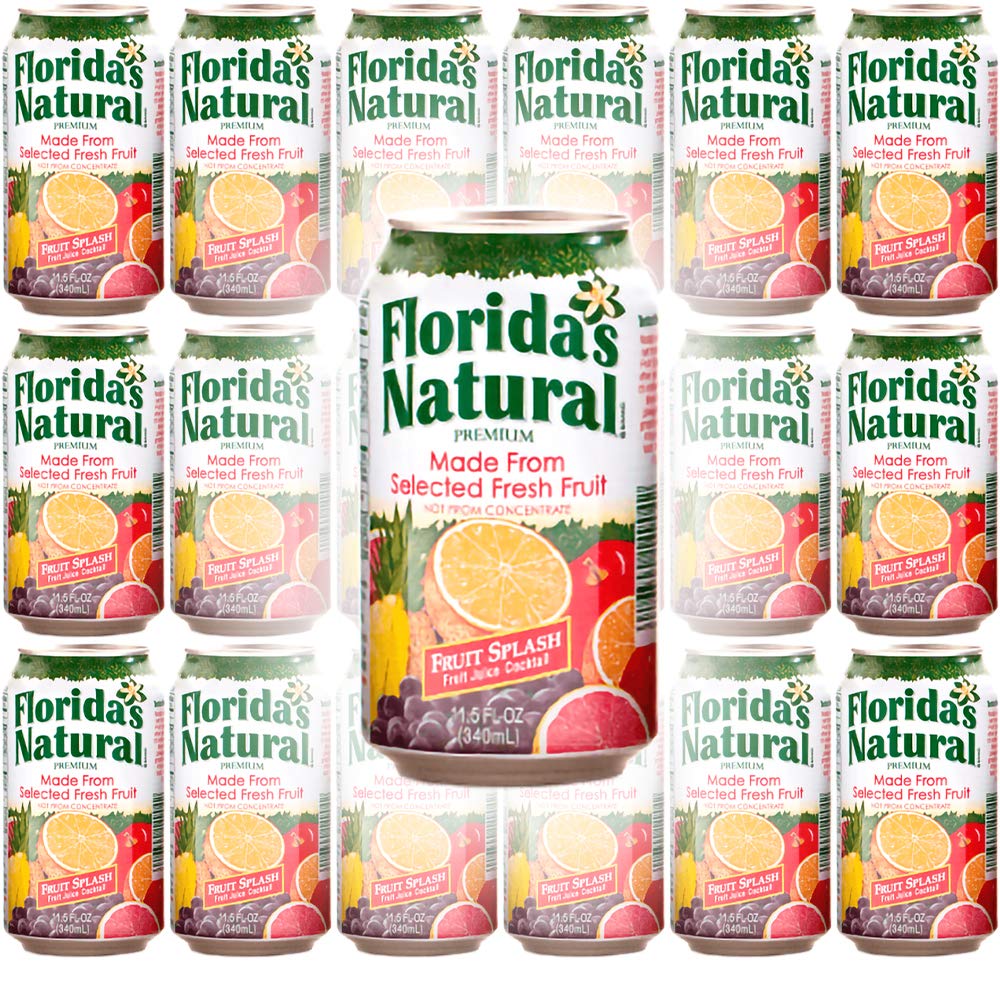 Florida Natural Fruit Splash Cocktail Juice, 11.5oz Can (Pack of 18, Total of 207 Oz)