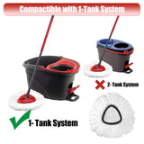 Mop Head Replacement, 3 Pack Spin Mop Refill Replace Head Compatible with O Cedar Easywring 1-Tank System, Great Cleaning Power, Microfiber, Helper