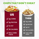 WiO SmartFoods™ Low Carb Tortilla Chips (Pack of 1, 8oz) - Fat-Free, Keto-Friendly, and Low Calorie Healthy Chips for Parties, Gatherings, and Daily