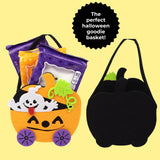 Needzo Peeps Ghosts and Pumpkins Marshmallows with Felt Trick or Treat Tote, Halloween Candy Filled Goodie Bag, 4 Items