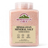 Himalayan Chef Mineral Salt, 5 lbs Plastic Jar - Natural Food Grade Salt for Cooking, Fine Grain, Bulk Kitchen Salt for Daily Use