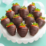 A Gift Inside 12 Dreamy Dark Chocolate Covered Strawberries for Valentine's Day, Birthday, Thank You