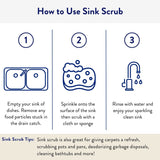 THE CLEAN PEOPLE Sink & Bath Scrub - Gently Scrub Away Tough Stains, Grease & Grime, Buffs Scratches & Eliminates Odors - 2 Pack, Citrus Scent