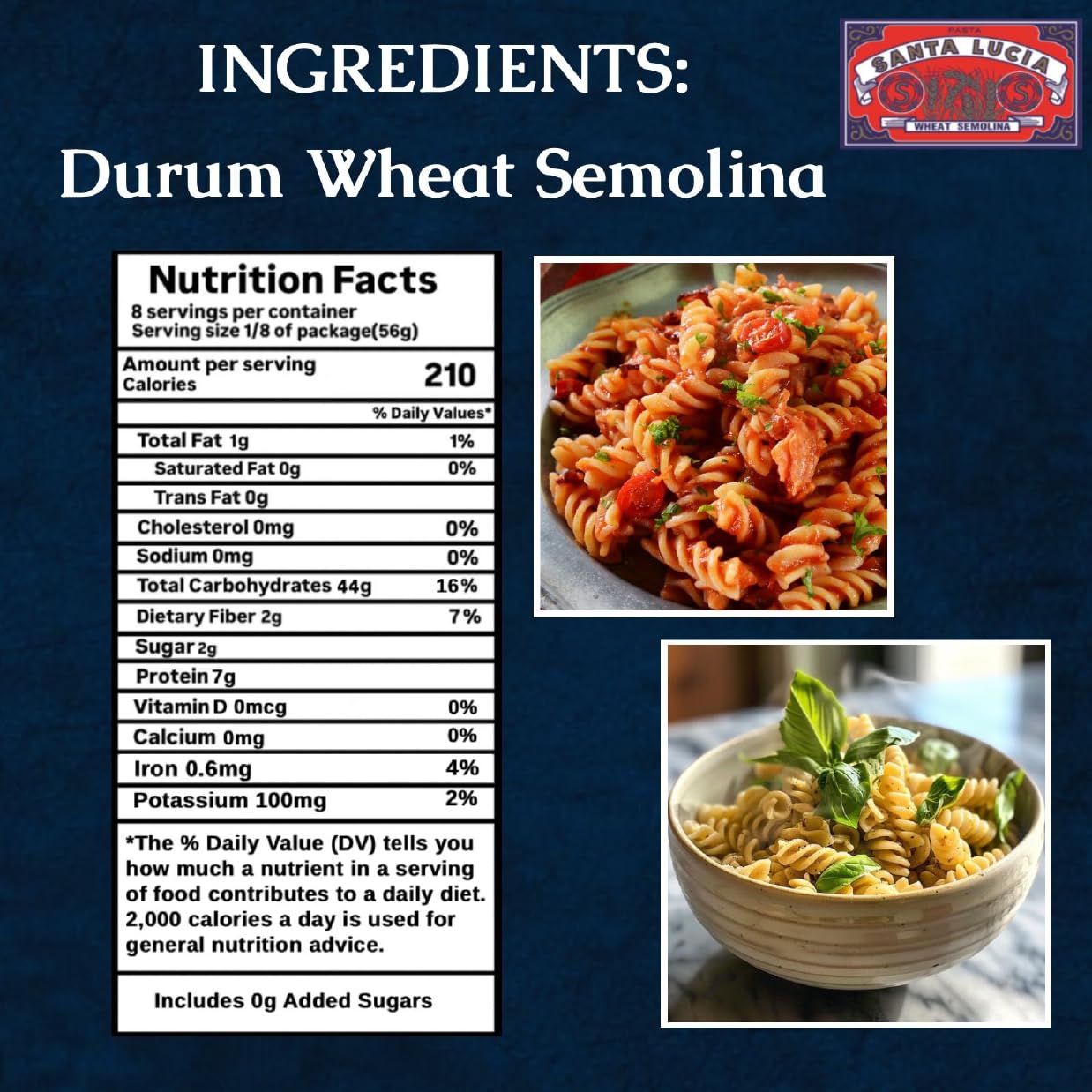 Pasta Santa Lucia Fusilli, Pack Of 10 (16 Oz Each), Authentic Italian Corkscrew Rotini, 100% Durum Wheat For Pasta Salad, Pesto, & Thick Sauces