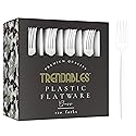 Trendables 120 Pack White Plastic Forks - 120 Count, Disposable, Fine, Gloss, Durable, Classy, Perfect for Parties
