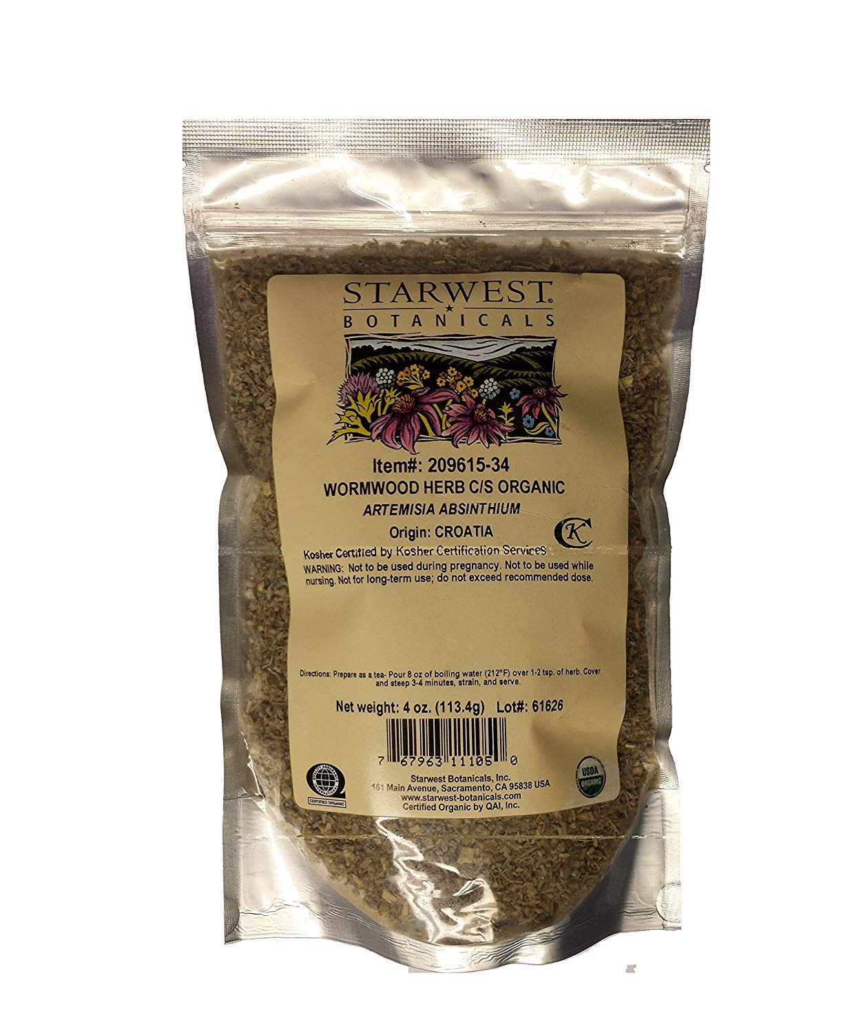 Organic Wormwood Herb C/S