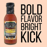 Croix Valley Pineapple Habanero BBQ & Wing Sauce - 3 Pack (12 oz Glass Bottles) - Tropical Pineapple Sweetness with Habanero Heat - Zero Sodium