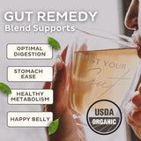Trust Your Gut Organic Herbal Tea Blend - Lemon Balm, Holy Basil, Dandelion & Ginger Root - Supports Healthy Digestion & Gut Balance - Poha Berry, 30