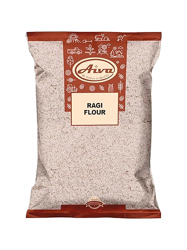 Aiva Finger Millet Flour | Ragi Flour (4 LB) - Stone-Ground Whole Grain Flour for Baking, Cooking, and Traditional Recipes