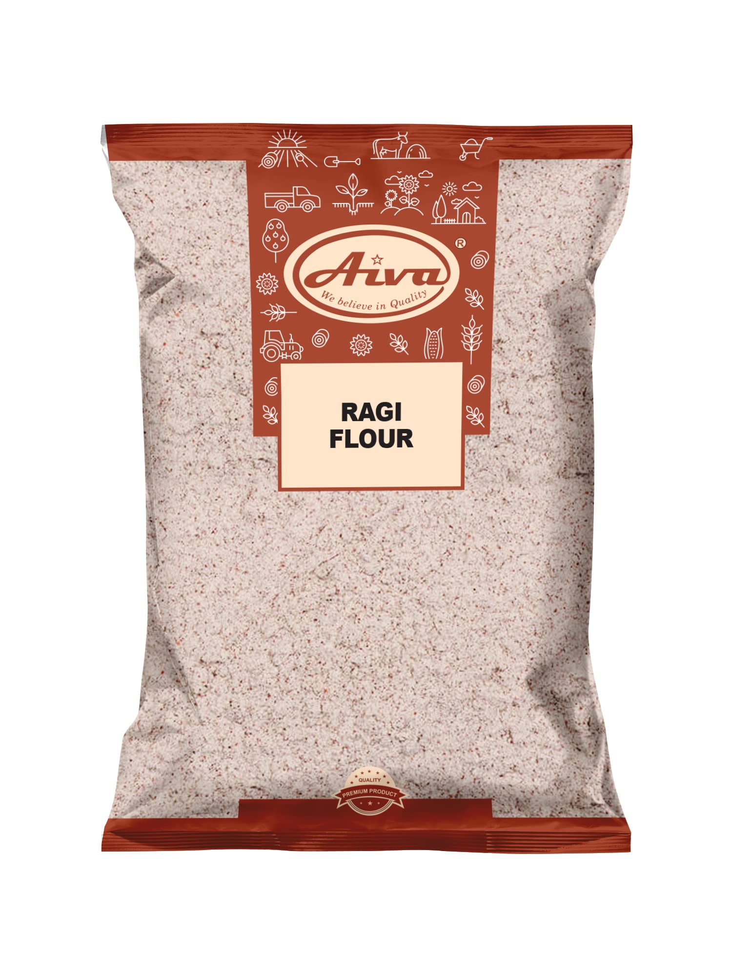 Aiva Finger Millet Flour | Ragi Flour (4 LB) - Stone-Ground Whole Grain Flour for Baking, Cooking, and Traditional Recipes
