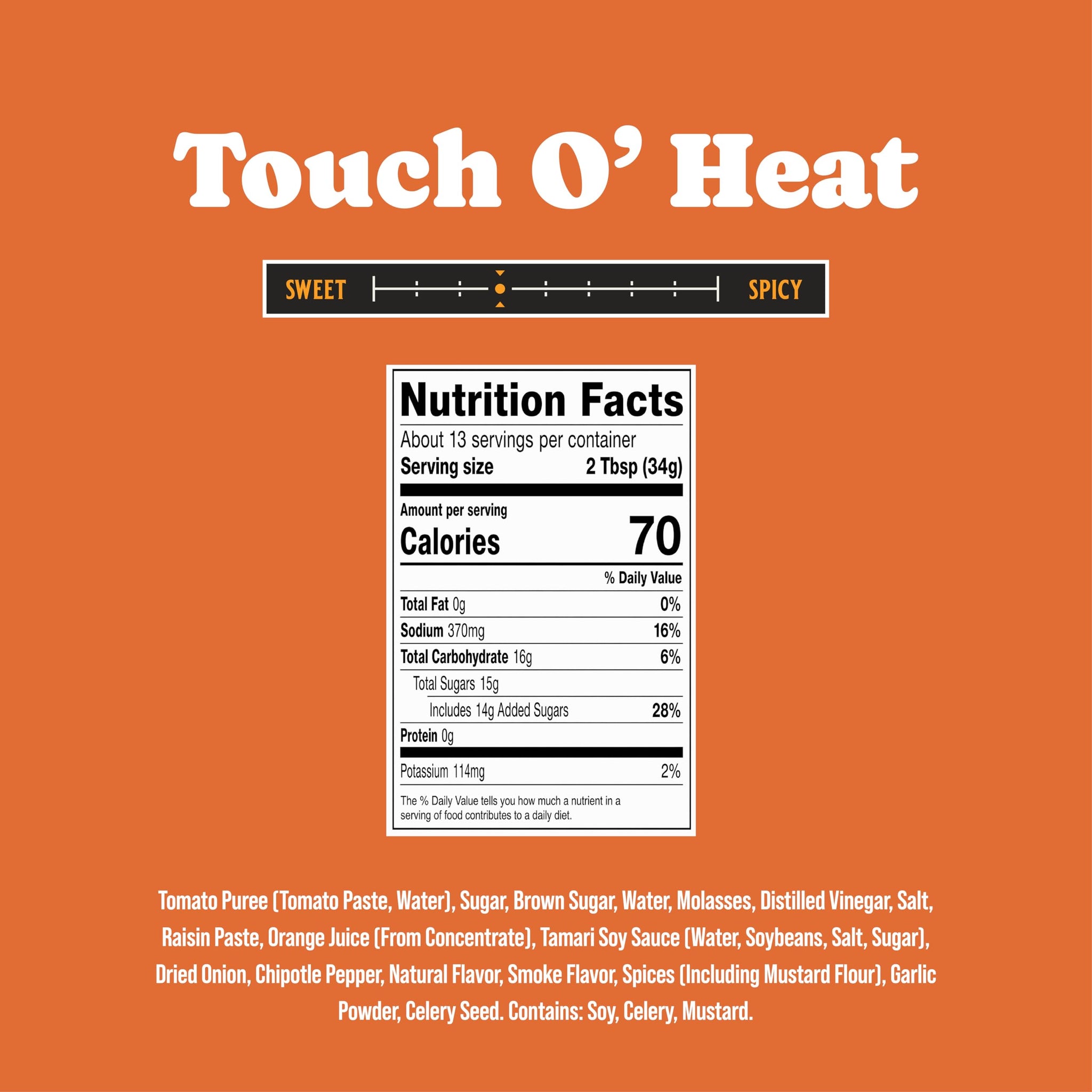 Rufus Teague Touch O' Heat BBQ Sauce, Gluten-Free, 15.25 oz, 2-Pack