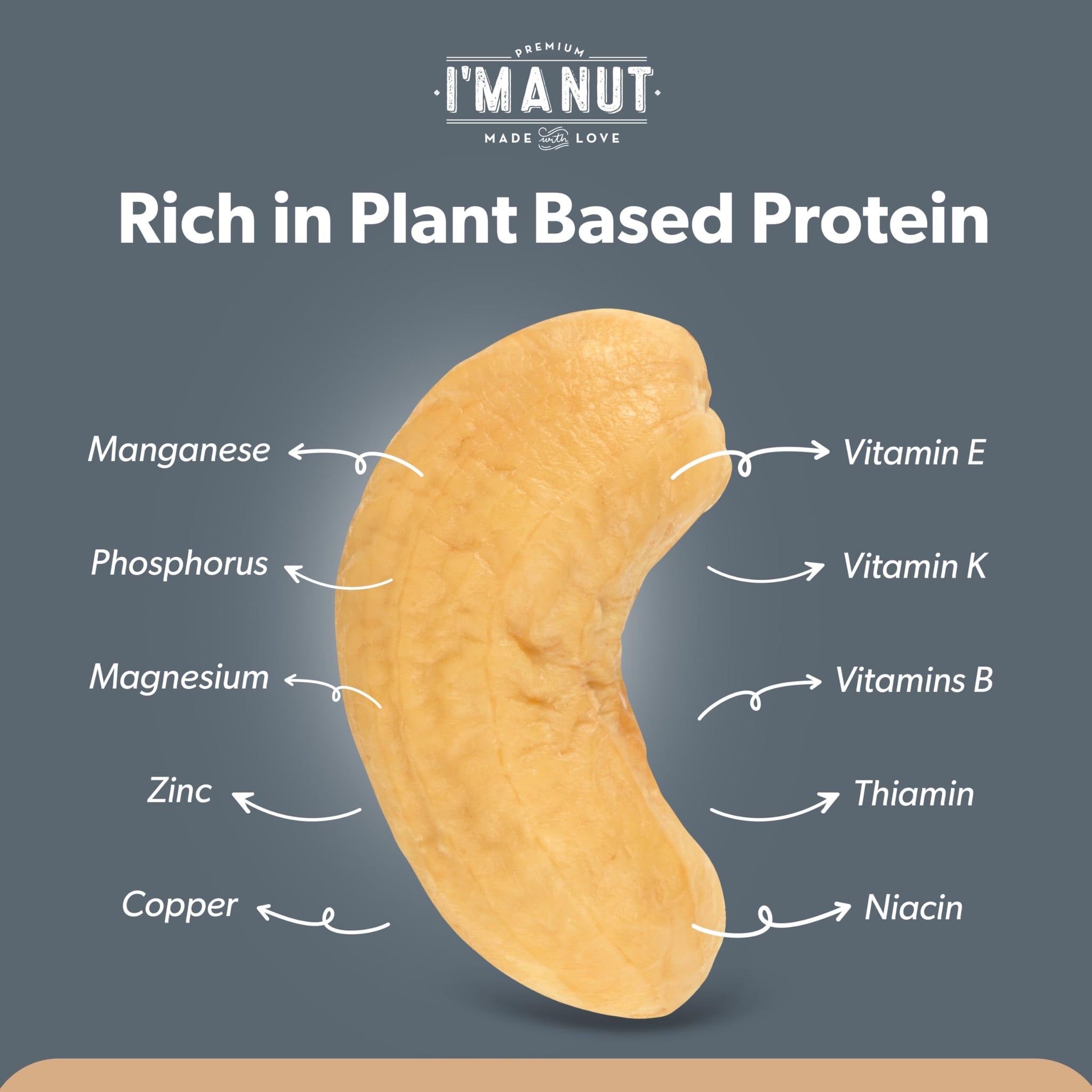 Premium Raw Cashews 16oz (1 lb.) Non-GMO, No Additives Batch Tested Gluten & Peanut Free, Resealable Pouch for Freshness, Unsalted Cashews - Perfect