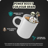Bones Coffee Company Better Brain Mushroom Coffee - Medium Roast Low Acid Arabica Beans - Ground Coffee - Reishi, Chaga, Lion's Mane, Cordyceps