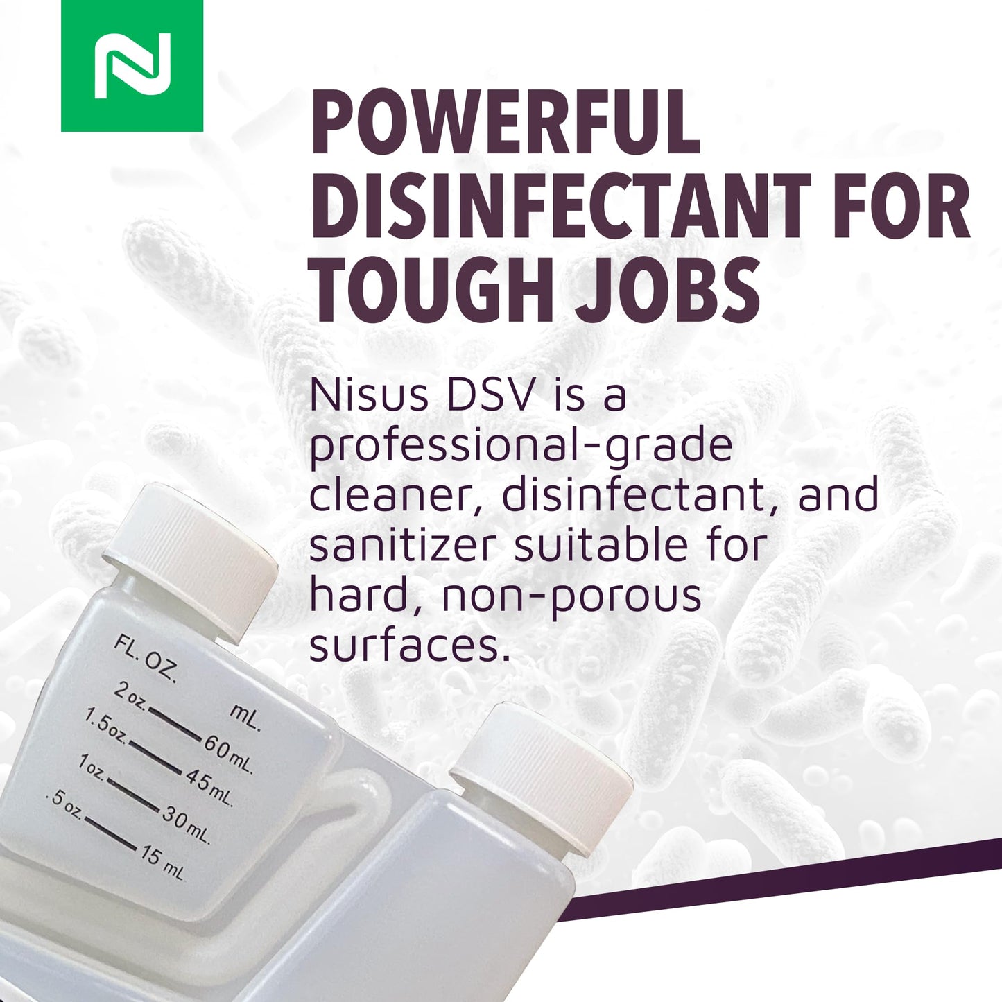 Nisus DSV Disinfectant, Sanitizer, Virucide, Concentrated Solution for Hard Non-Porous Surfaces, Hospitals, Homes, Industrial & Food Processing Areas